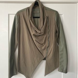 Blank NYC Faux Leather Draped Waterfall Jacket
